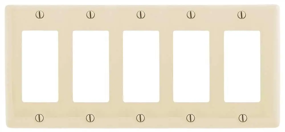 Decorator Wallplate 5-Gang Almond 1