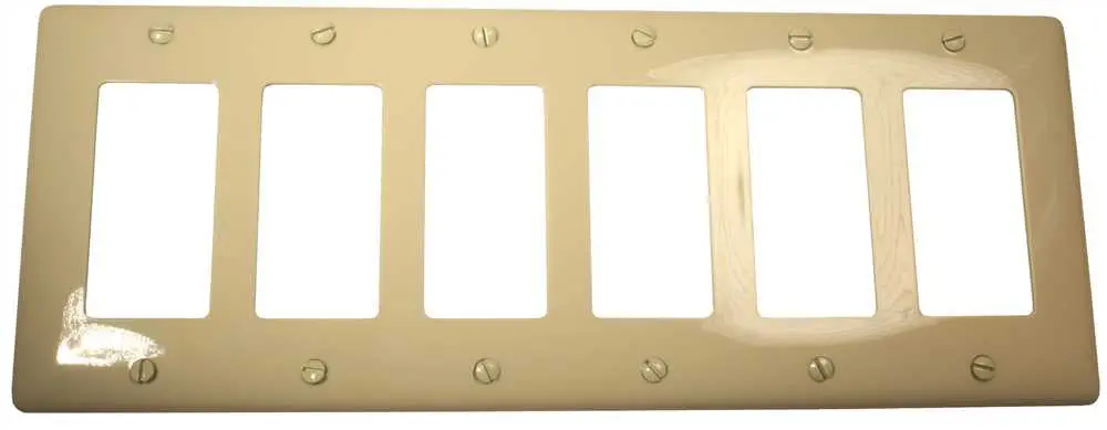Decorator Wallplate 6-Gang Ivory 1