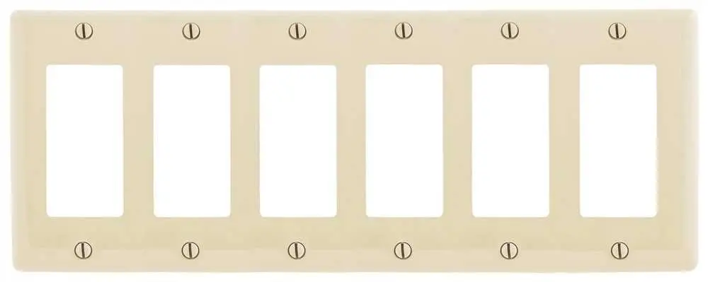Decorator Wallplate 6-Gang Almond 1