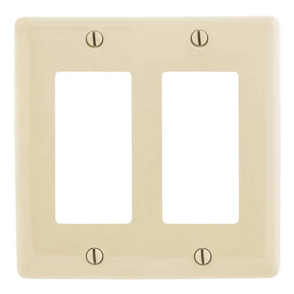 Decorator Wallplate Midi 2 Gang Almond 1