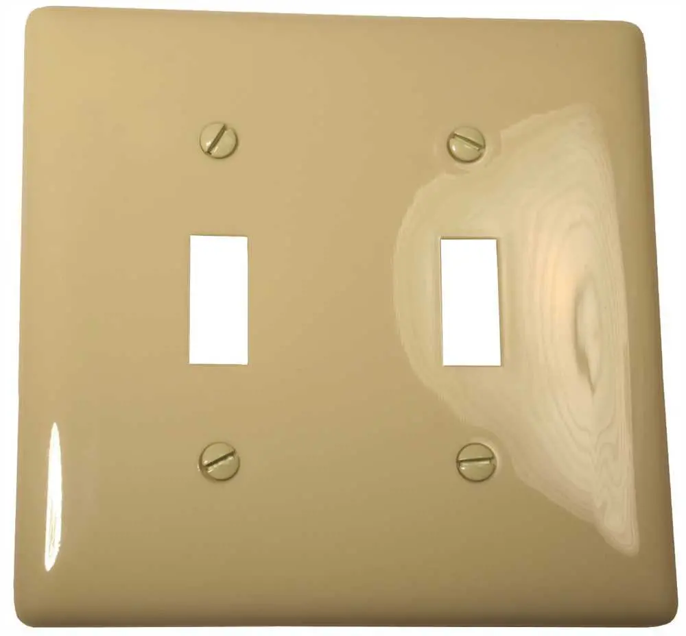 Wallplate Toggle 2 Gang Ivory 1