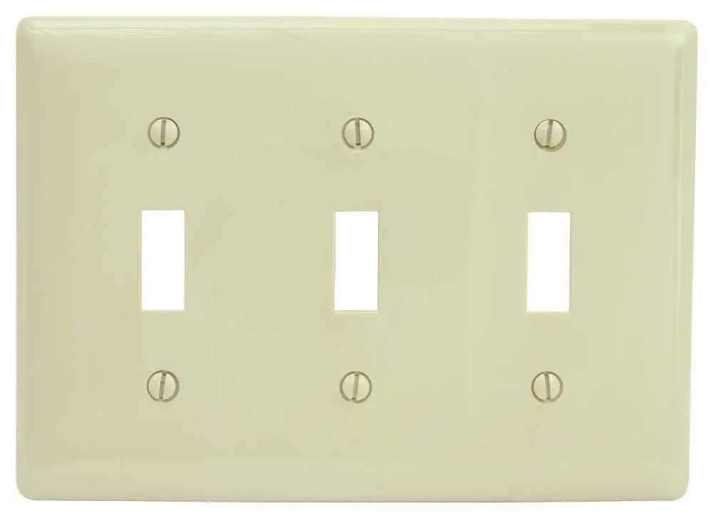 Wallplate Toggle 3 Gang Ivory 1
