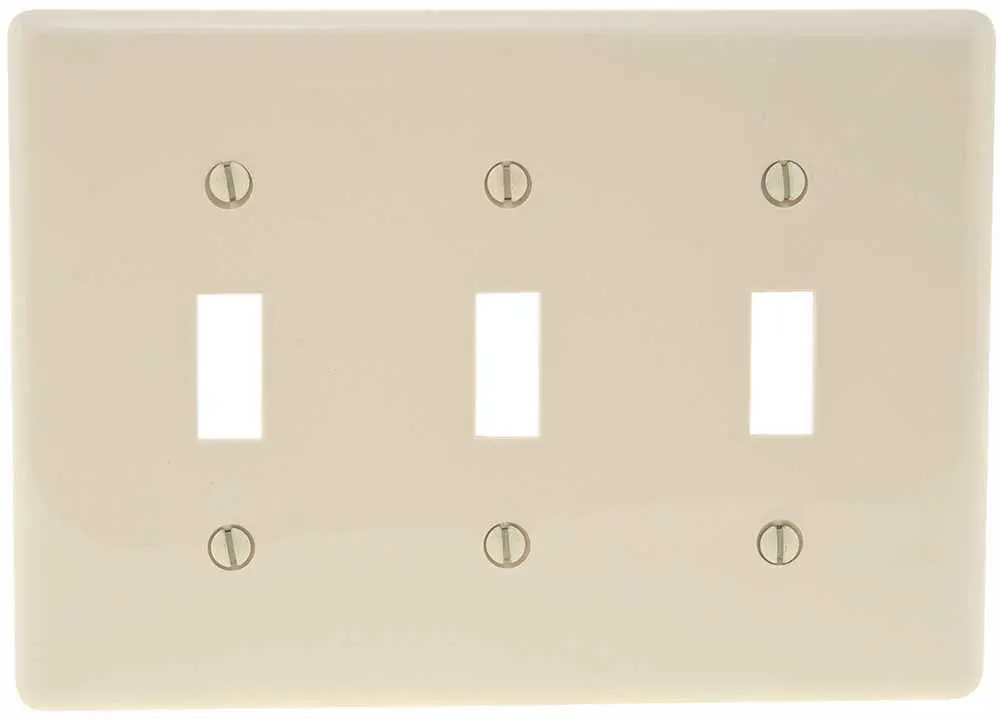 Wallplate Toggle 3-Gang Almond 1