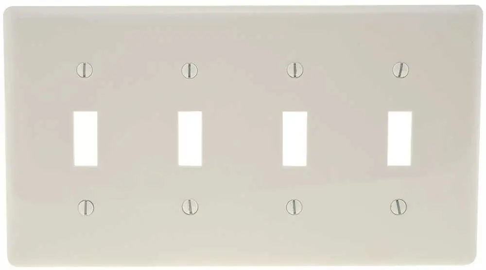 Wallplate Toggle 4 Gang White 1