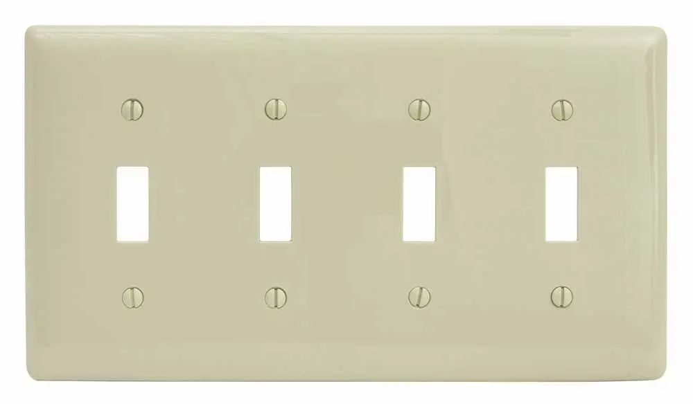 Wallplate Toggle 4-Gang Ivory 1