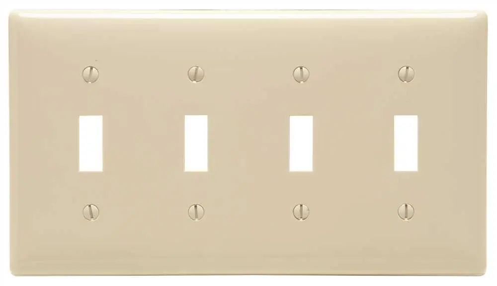 Wallplate Toggle 4-Gang Almond 1