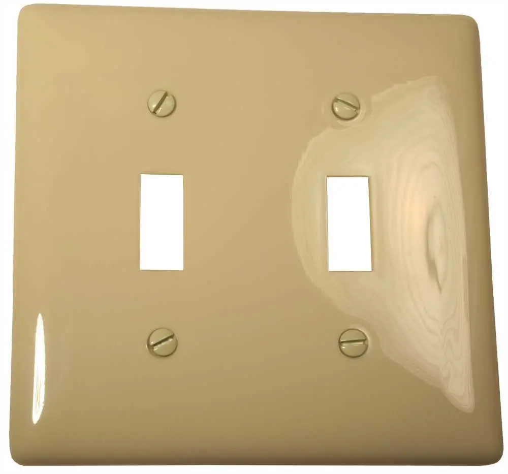 Wallplate Midi Toggle 2 Gang Ivory 1