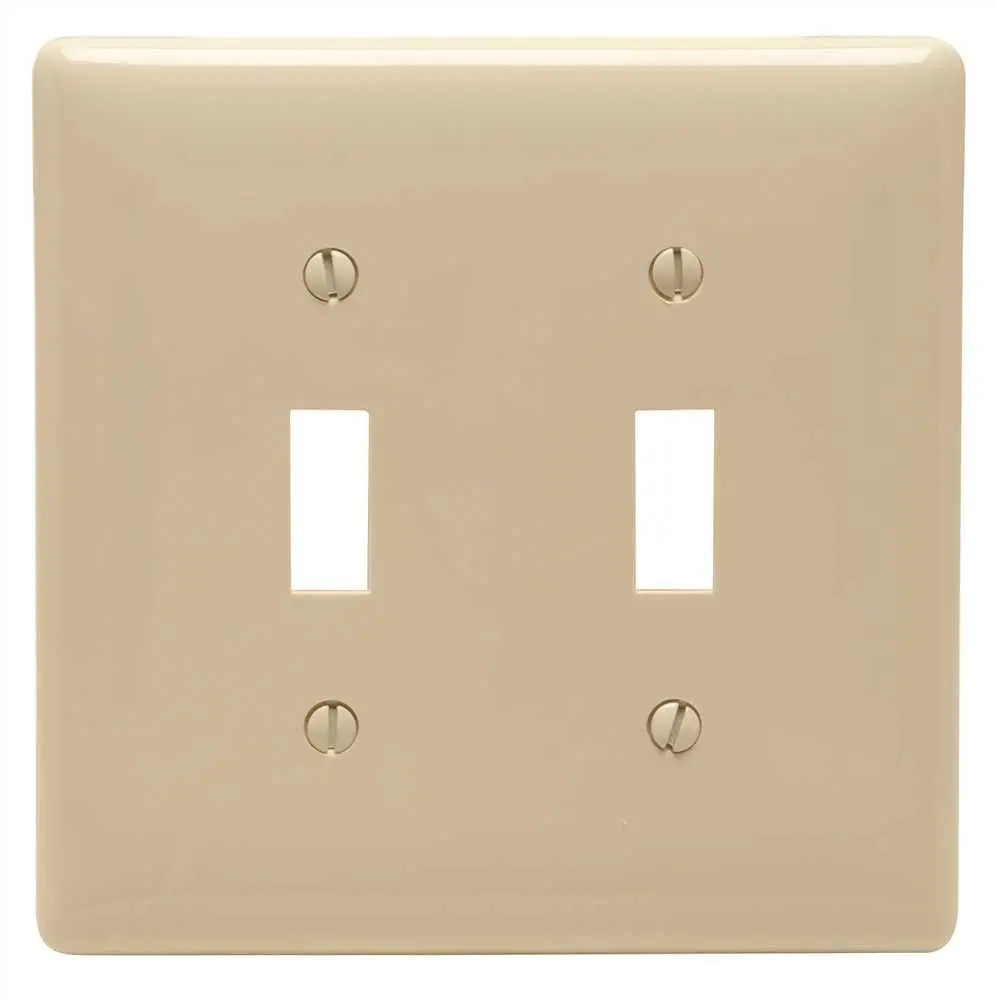 Wallplate Midi Toggle 2 Gang Almond 1