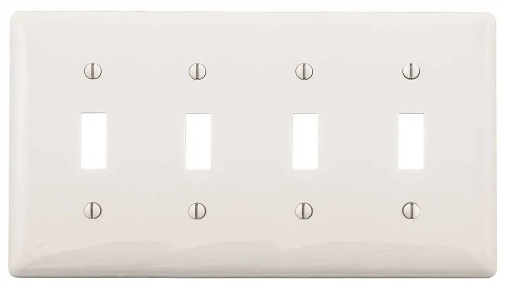 Wallplate Midi Toggle 4 Gang White 1