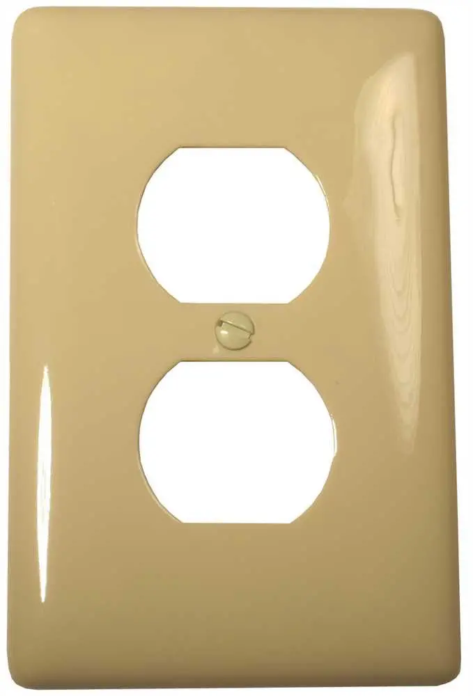Wallplate 1 Gang Duplex Ivory 1