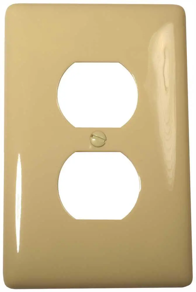 Wallplate Midi 1 Gang Duplex Ivory 1