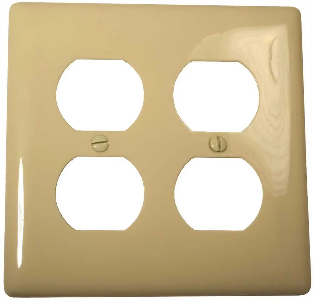 Wallplate Midi 2 Gang Duplex Ivory 1