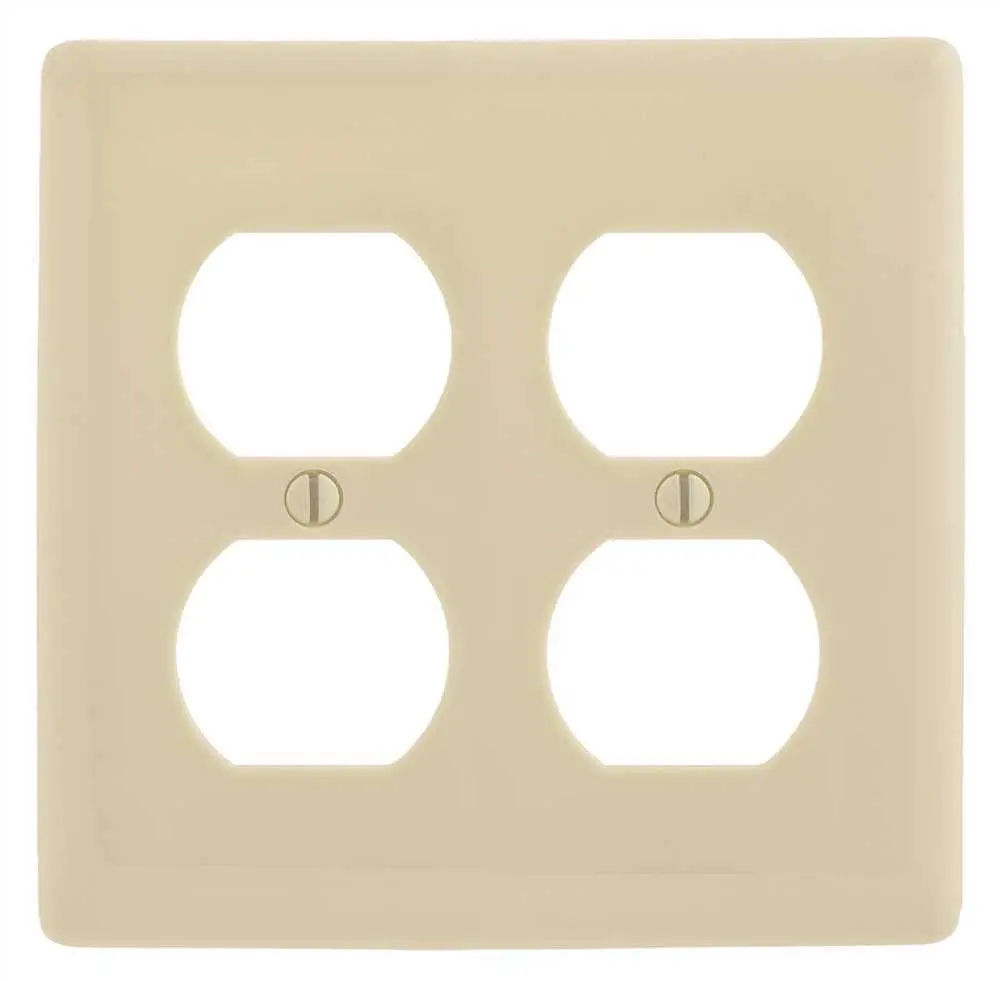 Wallplate Midi 2-Gang Duplex Almond 1