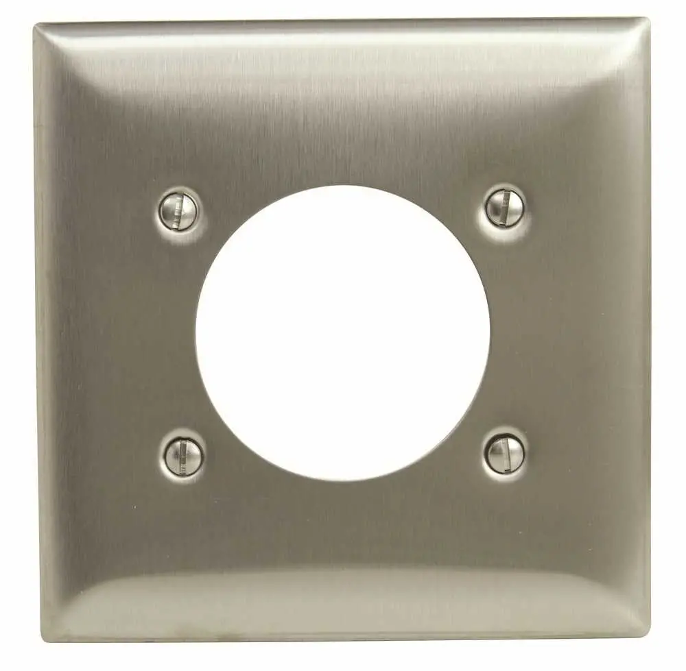 Wallplate 2 Gang Receptacle Stainless Steel 1