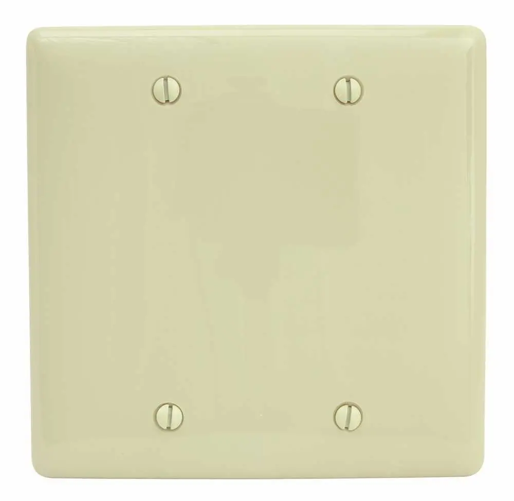 Wallplate 2-Gang Blank Ivory 1