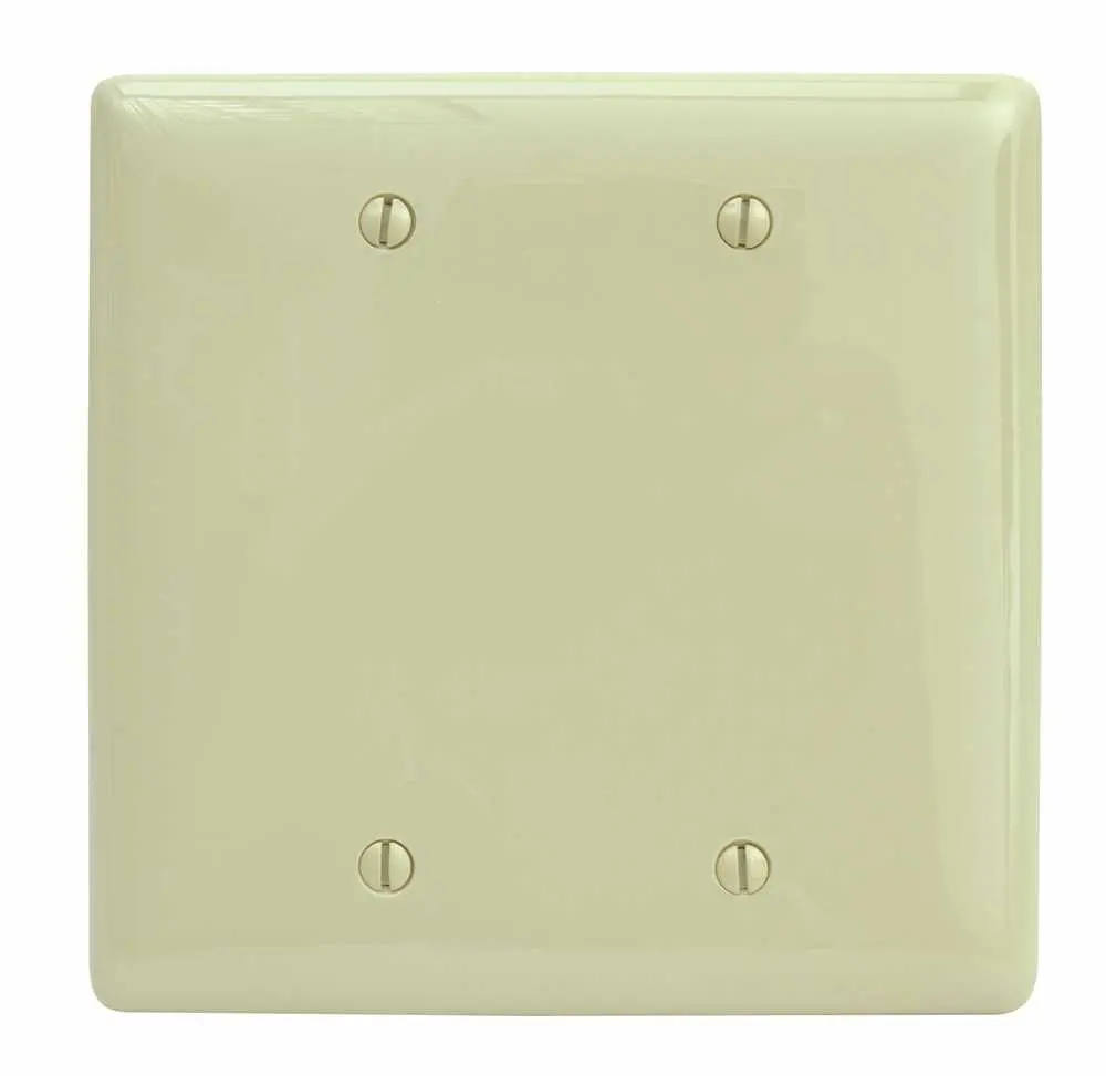 Wallplate Midi 2-Gang Blank Ivory 1
