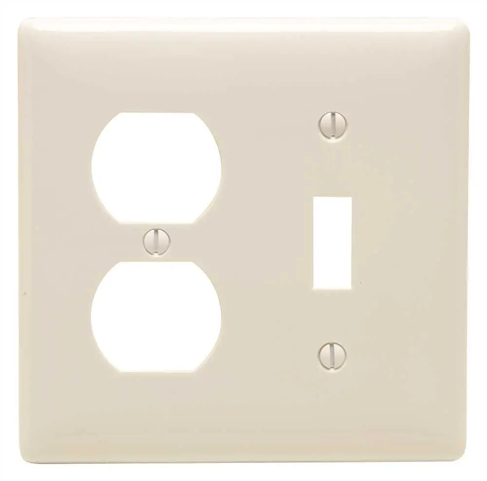 Wallplate 2 Gang Duplex Toggle White 1