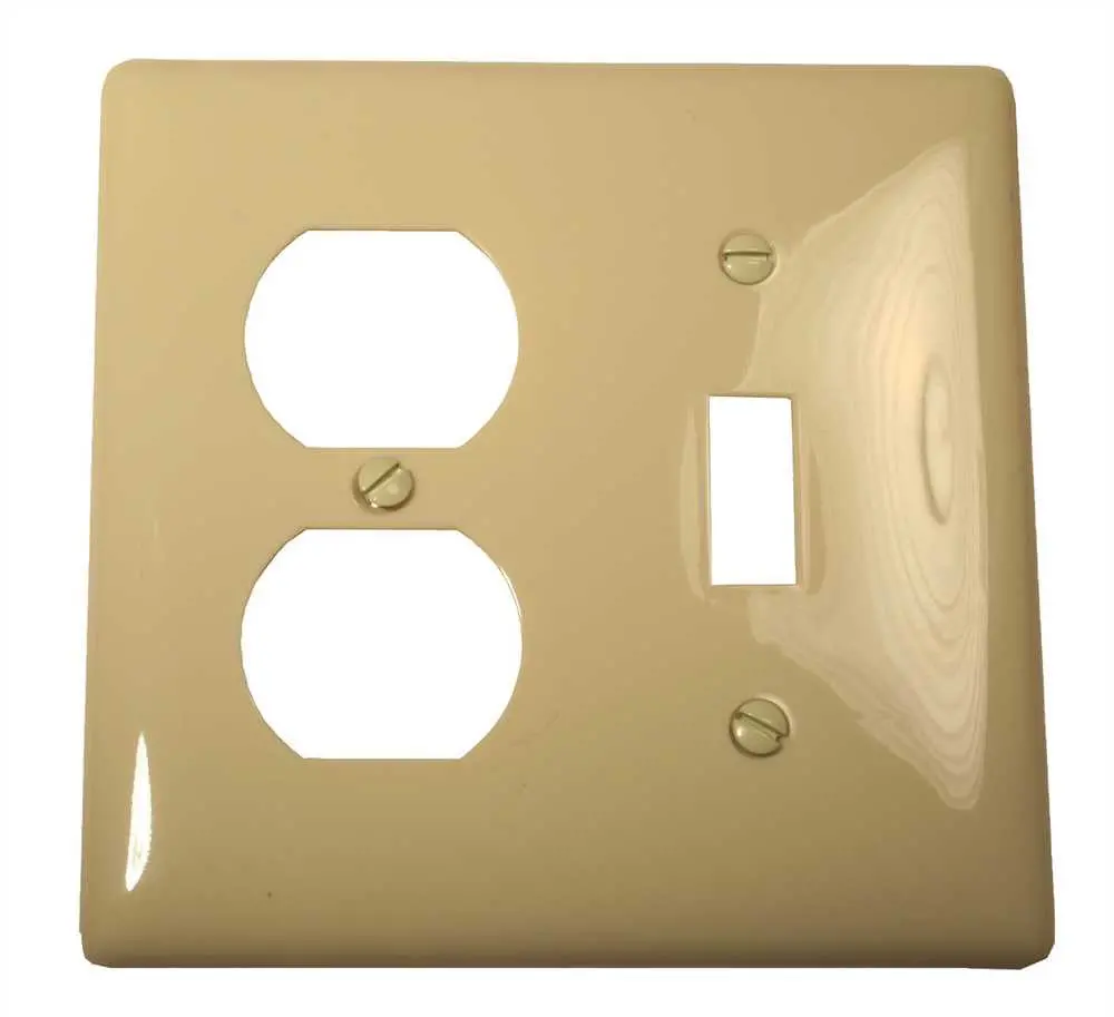Wallplate 2 Gang Duplex Toggle Ivory 1