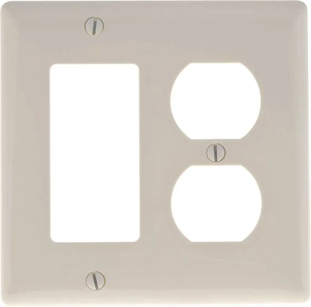 Decorator 2 Gang Wall Plate Duplex Receptacle White 1