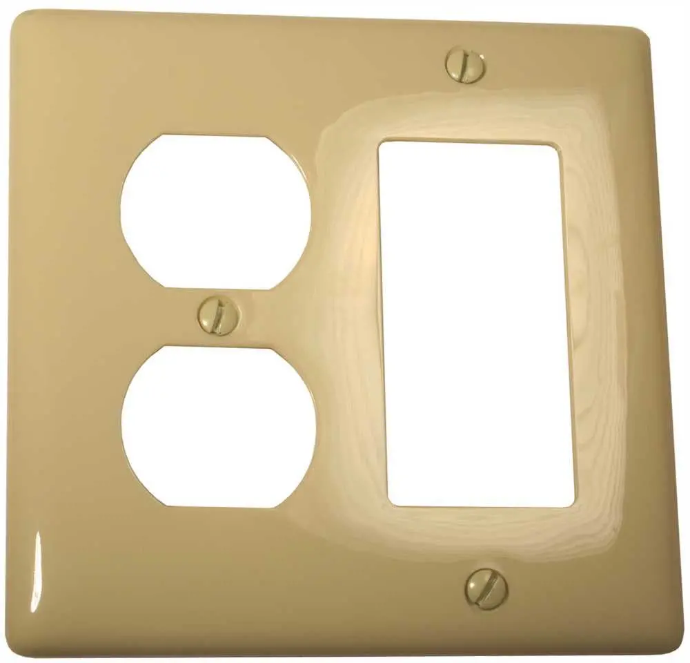 Wallplate 2 Gang Duplex Receptacle Ivory 1