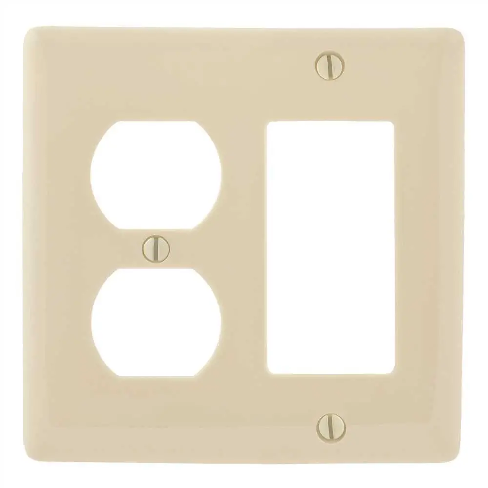 Wallplate 2-Gang Duplex Receptacle Almond 1