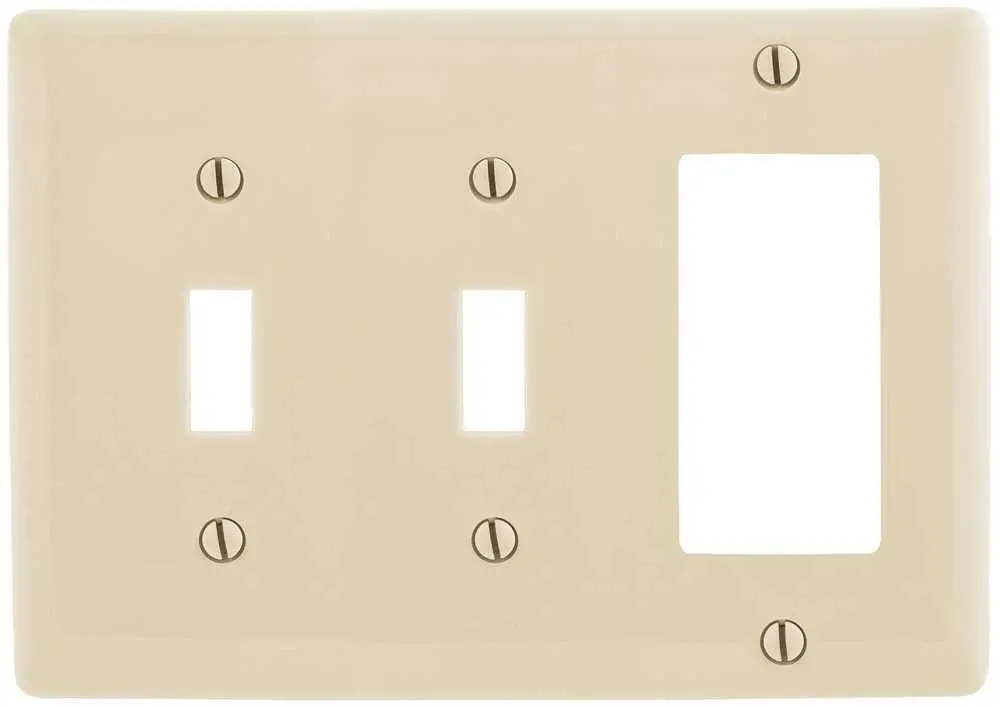 Wallplate Toggle 3-Gang Almond 1