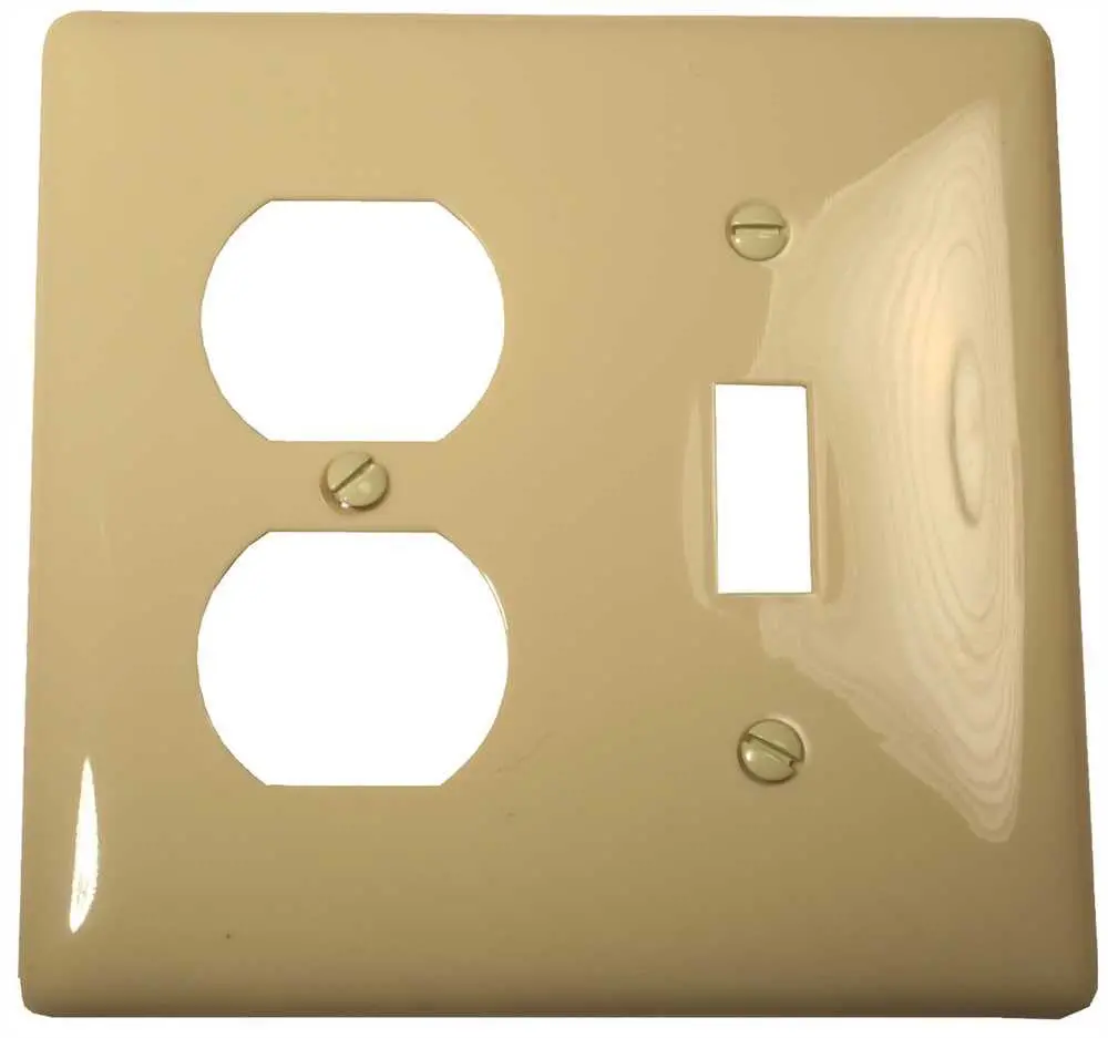 Wallplate Midi 2 Gang Duplex-Toggle Ivory 1