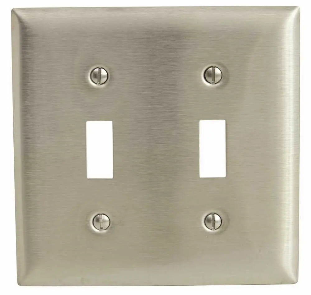 Wallplate 2-Gang Switch Stainless Steel 1