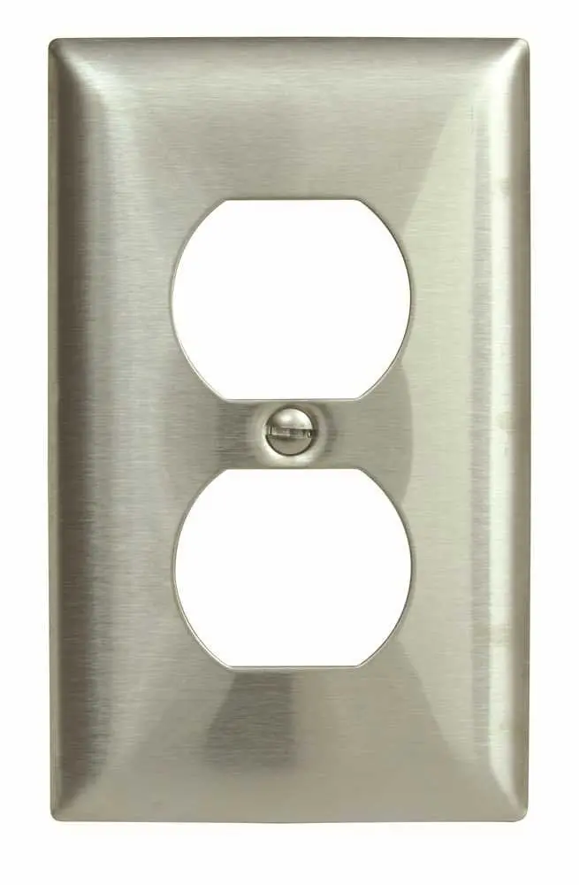 Wallplate 1 Gang Duplex Stainless Steel 1