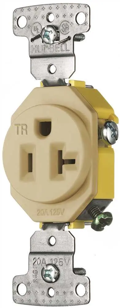 Single Receptacle 20 Amp Ivory 1