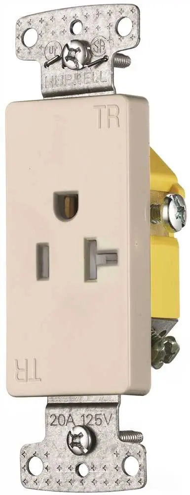 Single Receptacle 20 Amp Almond 1