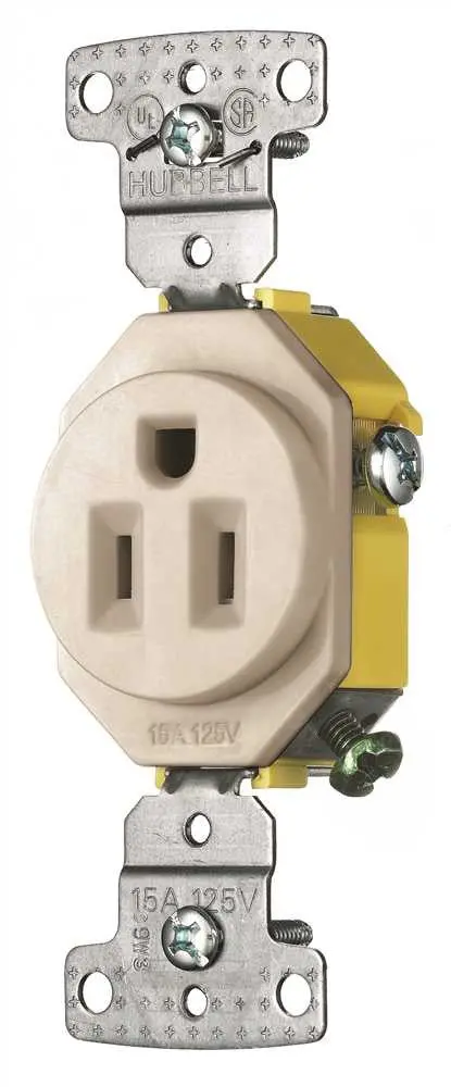 Receptacle 15A Self Ground Tamper Proof Weather Proof Almond 1