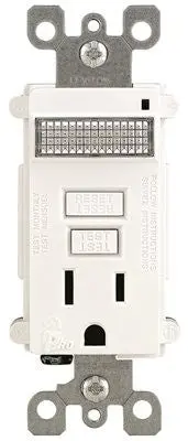 Gfci Wall Outlet With Led Nightlight White 1