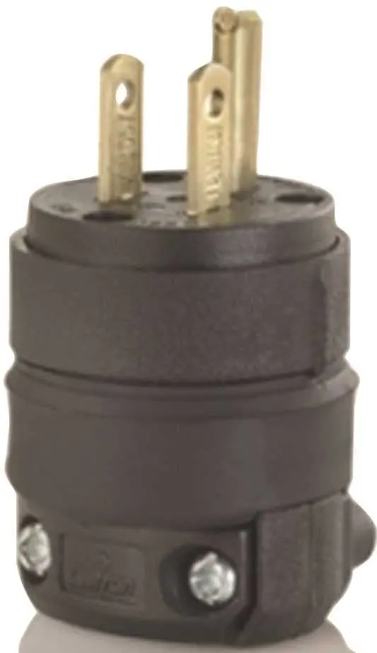 Leviton&Reg; 2-Pole Residential Grade Rubber Male Plug, Straight Blade, Nema 5-15P, 125 Volts, 15 Amps 1