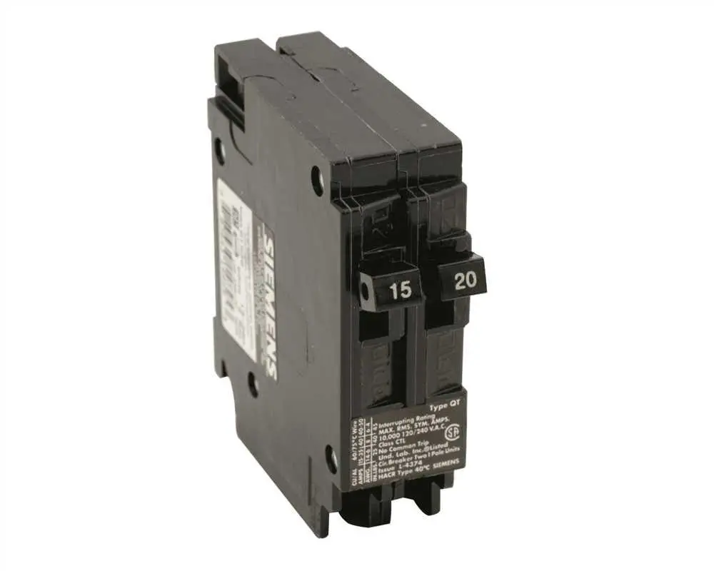 Qt Plug In Twin Breaker One 15 Amp 1 Pole And One 20 Amp 1 Pole 1