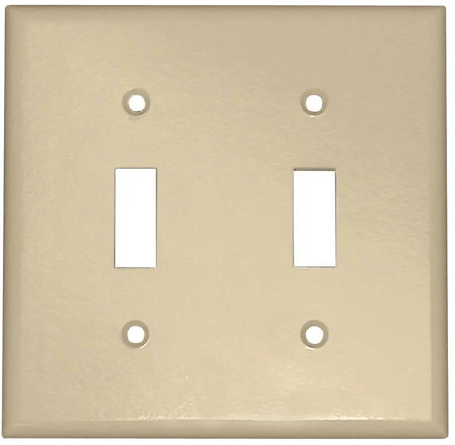 Switch 2 Gang Toggle Plate Ivory 1