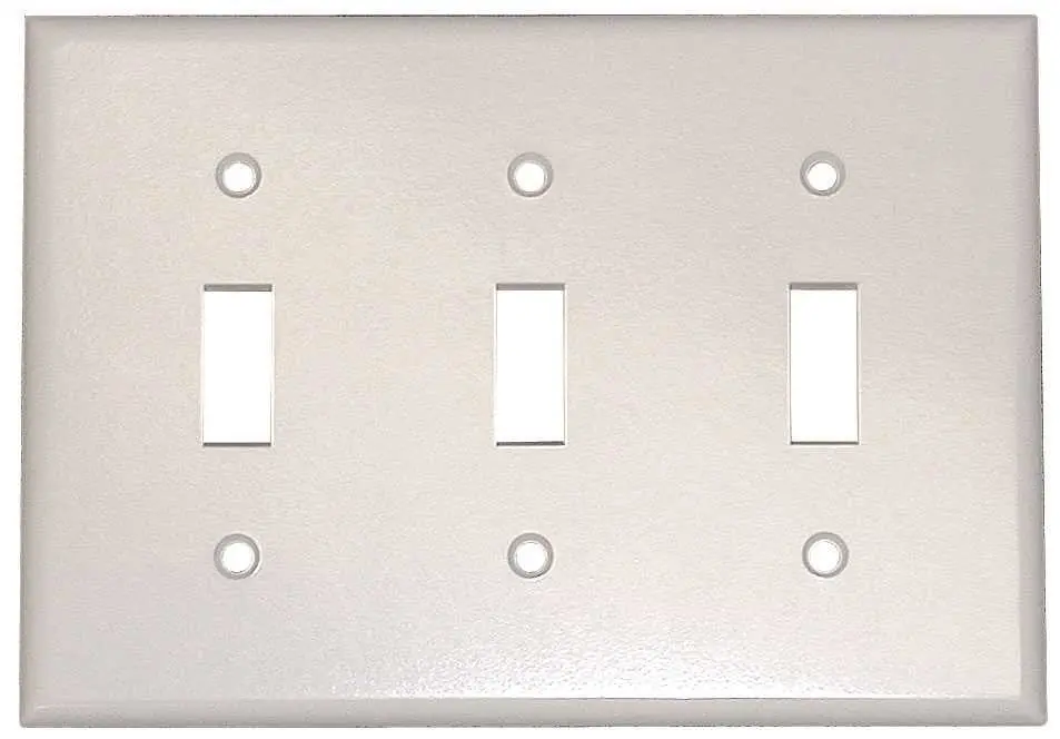 Switch 3 Gang Toggle Wallplate White 1