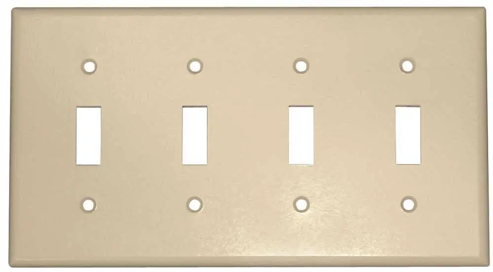 Switch Toggle 4 Gang Plate White 1
