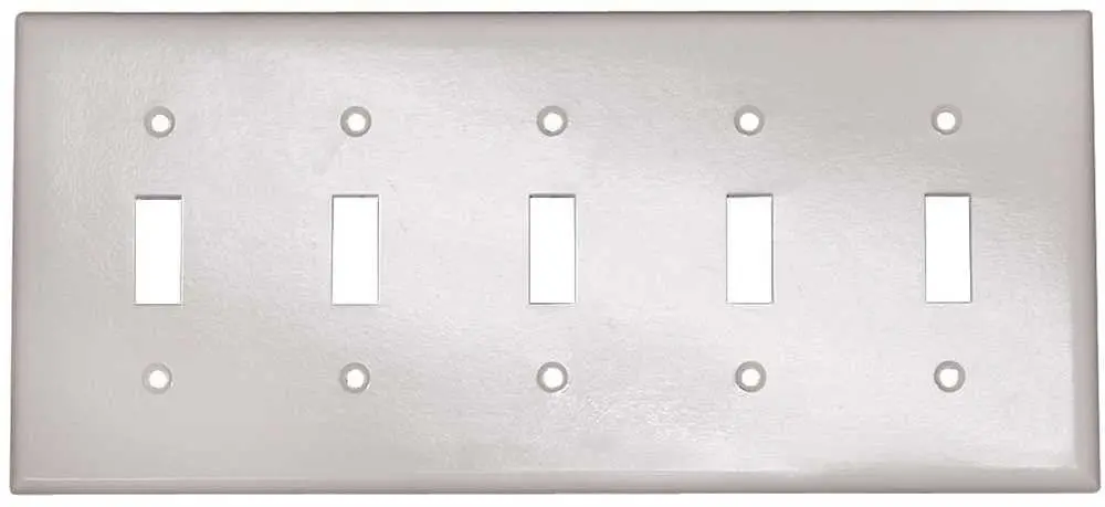 Switch Toggle 5 Gang Wallplate White 1