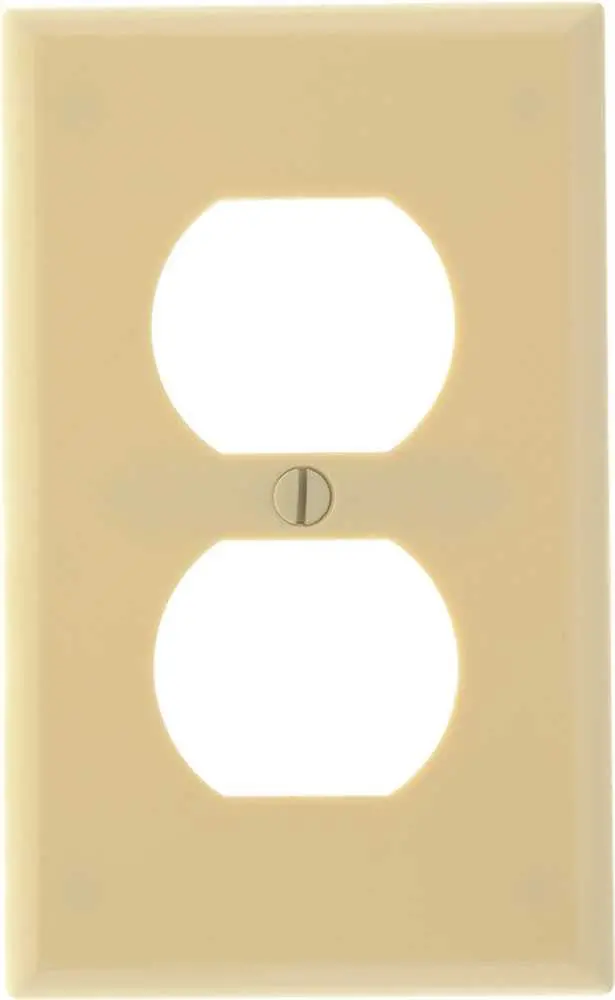Duplex Receptacle 1 Gang Plate Ivory 1