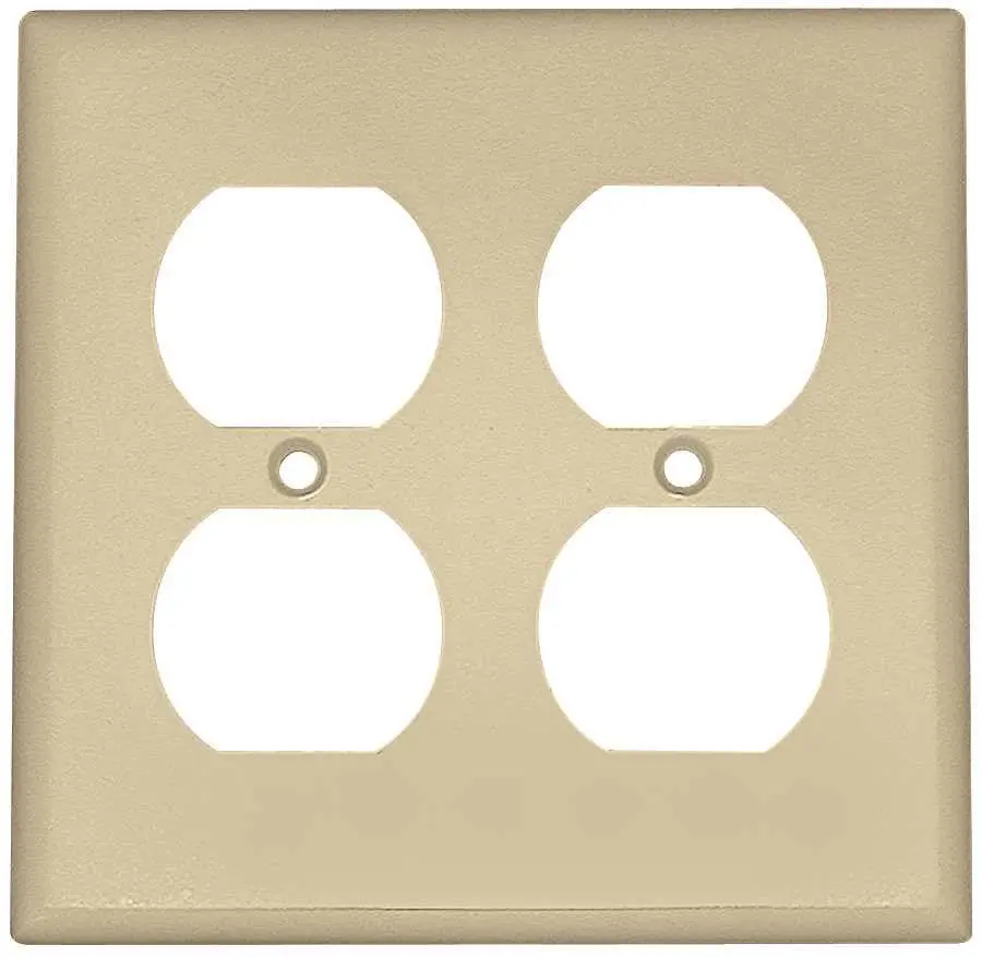 Duplex Receptacle 2 Gang Double Plate White 1