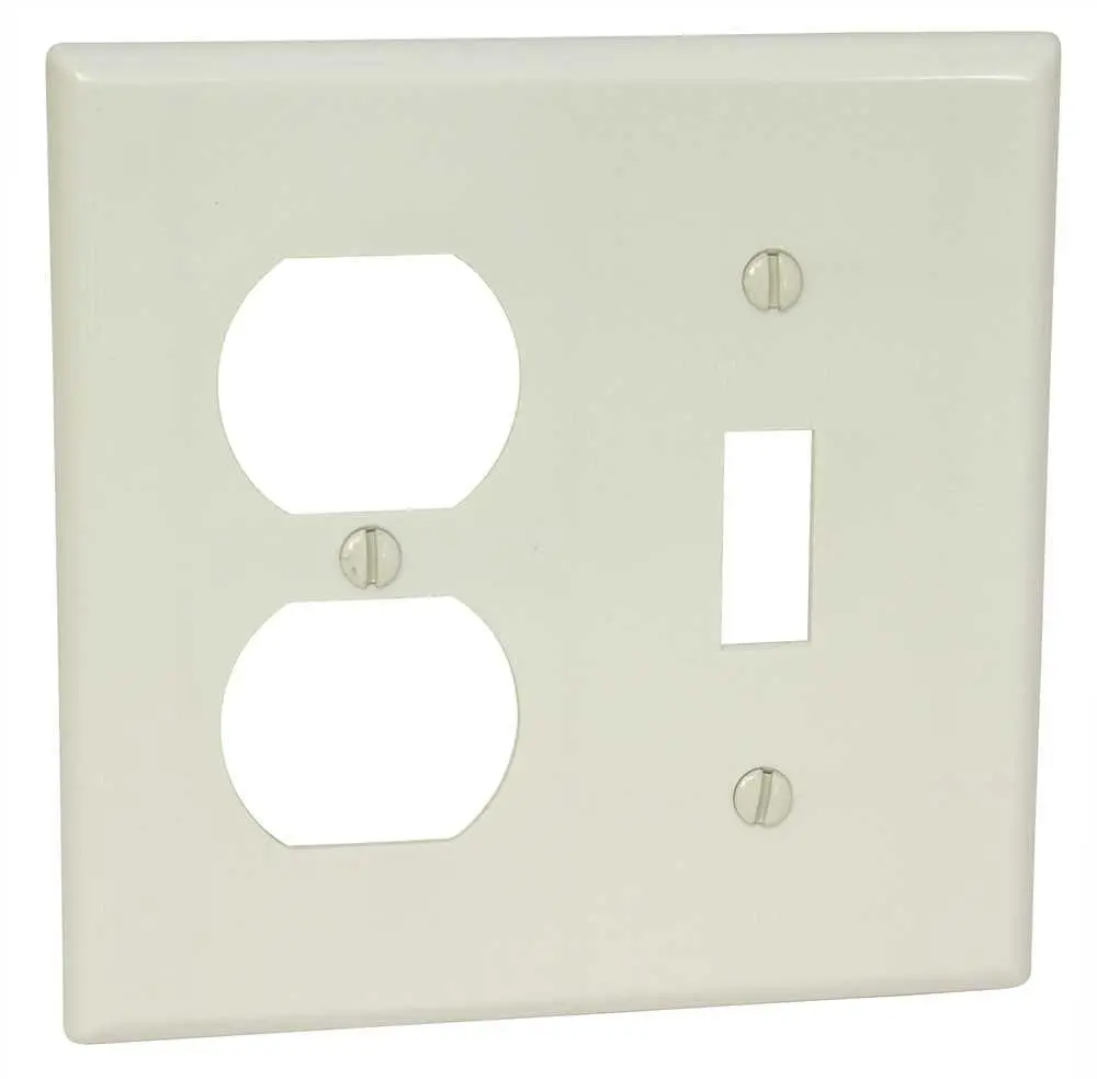Wallplate Combo Toggle And Duplex White 1