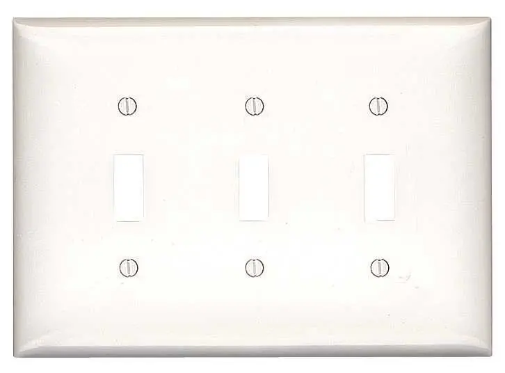 Switch 3 Gang Toggle Wallplate Midsize White 1