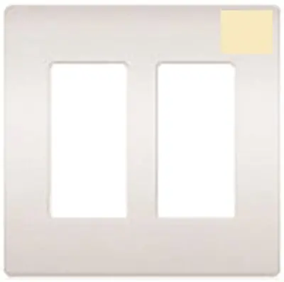 Lutron Claro 2-Gang Wallplate Almond 1
