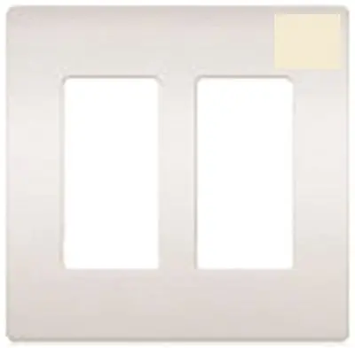 Lutron Claro 2-Gang Wallplate Light Almond 1