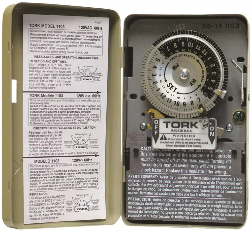 Time Switch Indoor Metal 24 Hour Double Pole 2Hp 40Amp 120 Volt 1