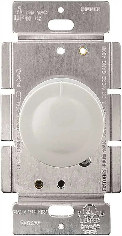 Dimmer-Rotary Push Single Pole White 1
