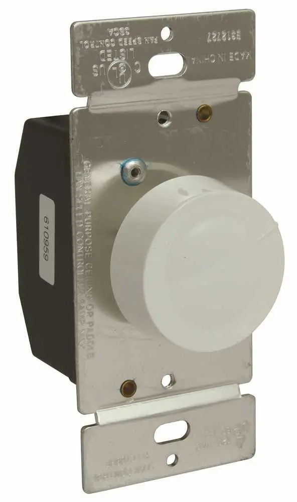 Fan Speed Control-Rotary, Fully Variable, White 1