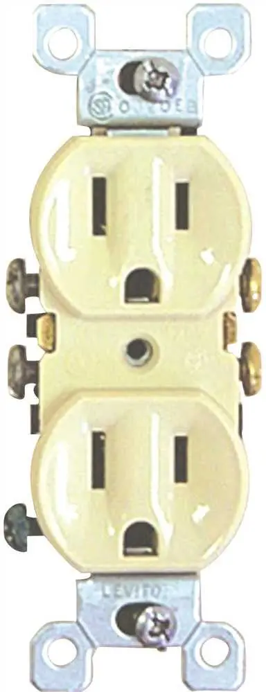 Preferred Industries&Trade; Duplex Receptacle, 15 Amps, 125 Volts, Ivory 1