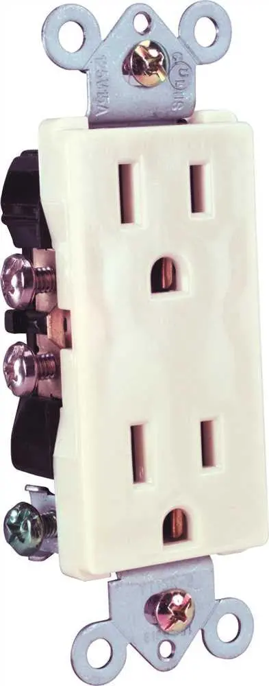 Preferred Industries&Trade; Duplex Receptacle, 15 Amps, 125 Volts, White 1